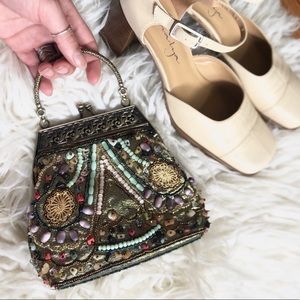 Vintage Embroidery Beaded Hand Bag